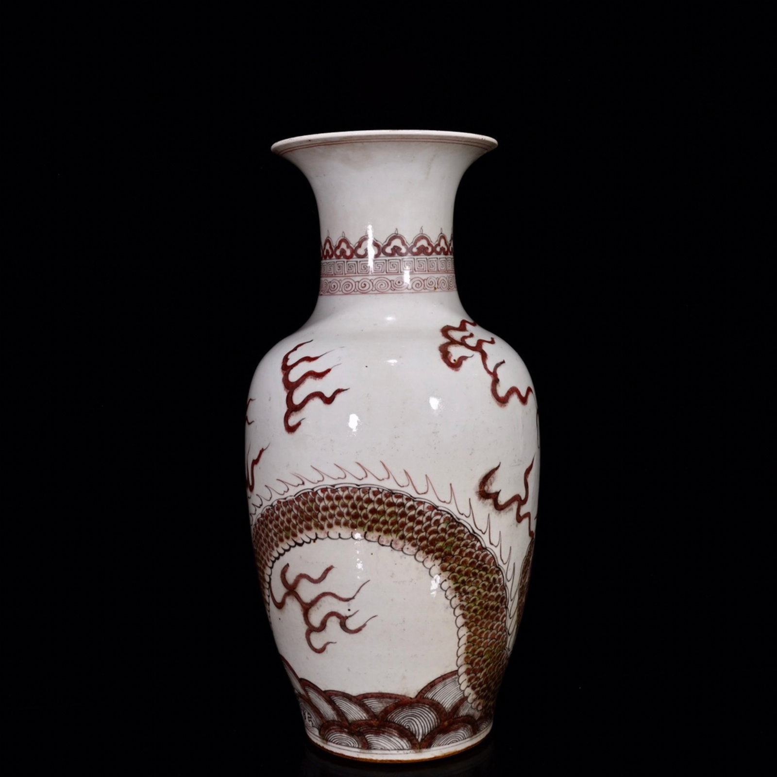 A Huge Underglaze-Red Auspicious Cloud and Dragon Pattern Vase - 2