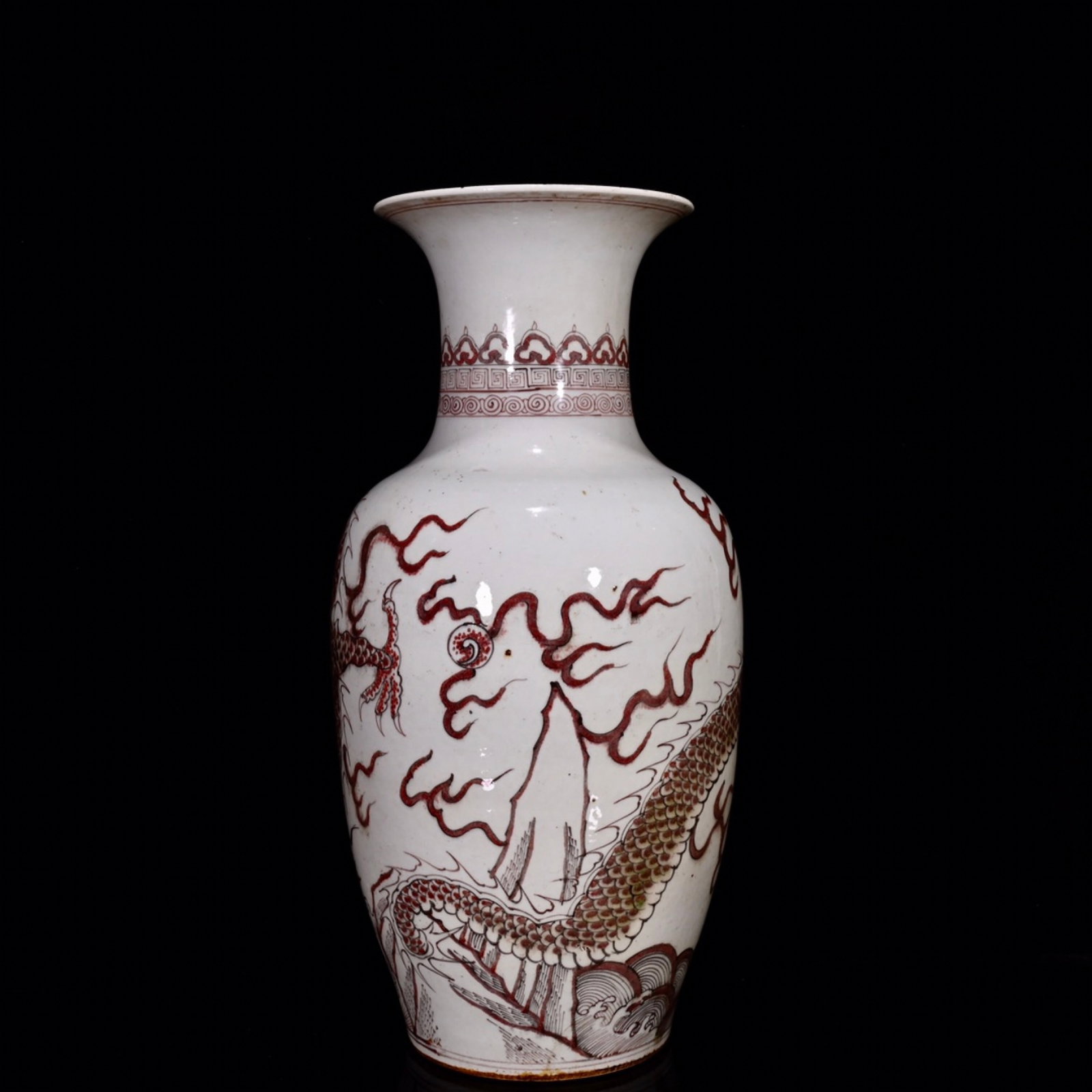 A Huge Underglaze-Red Auspicious Cloud and Dragon Pattern Vase - 3