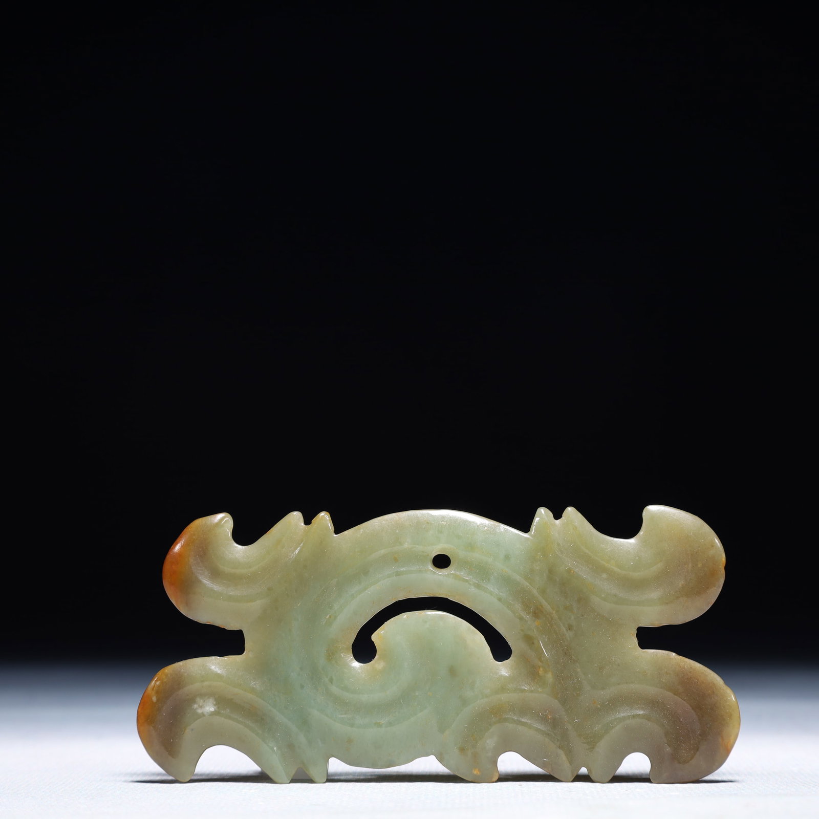 An Archaic Hongshan Culture Greenish Jade Pendant (1 of 4)