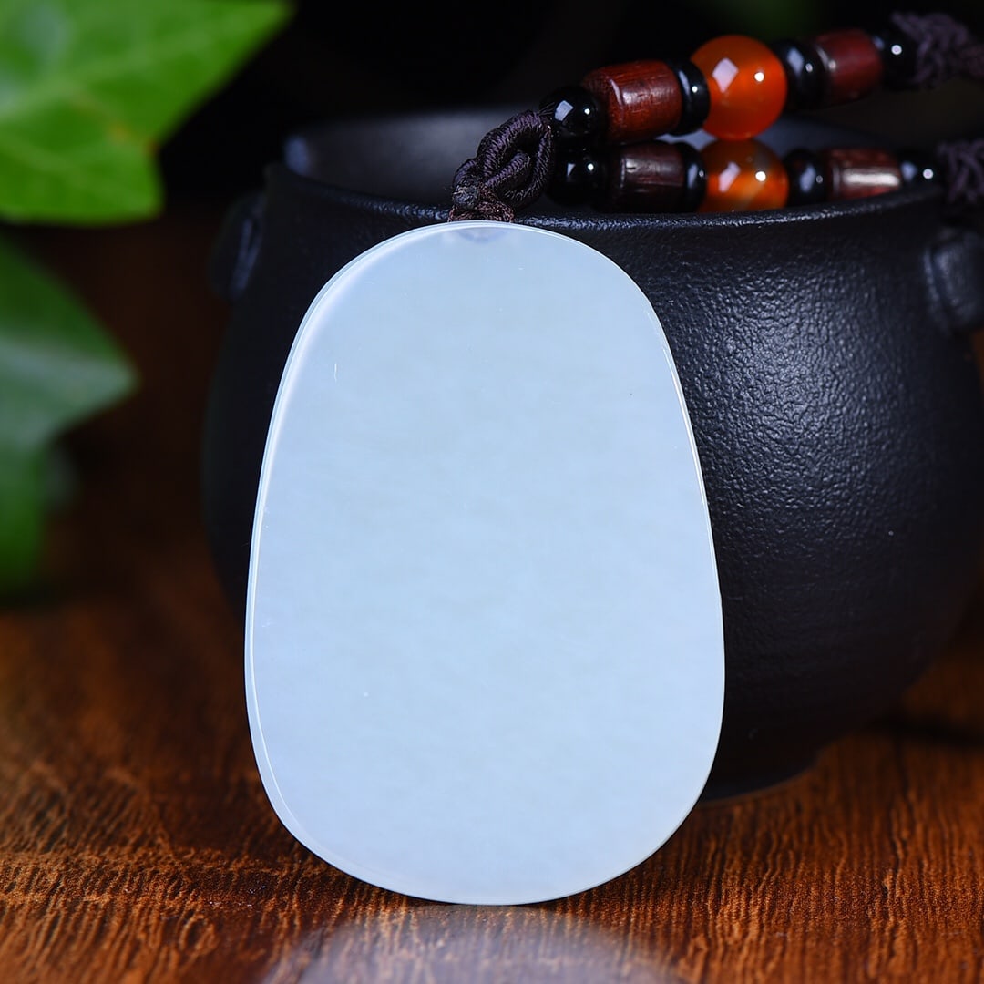 An Exquisite White Jade Arhat Pattern Pendant - 5