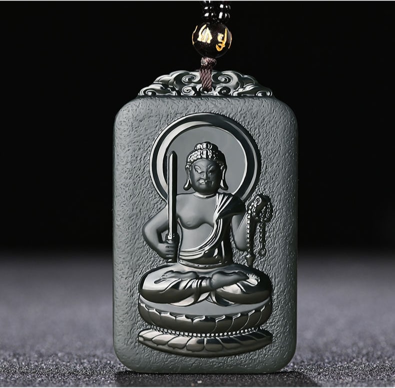 An Exquisite Cyan jade Statue of Bodhisattva Pendant: An Exquisite Cyan jade Statue of Bodhisattva Pendant,Size:2.4inx1.5inx0.3in 青玉菩萨像挂件