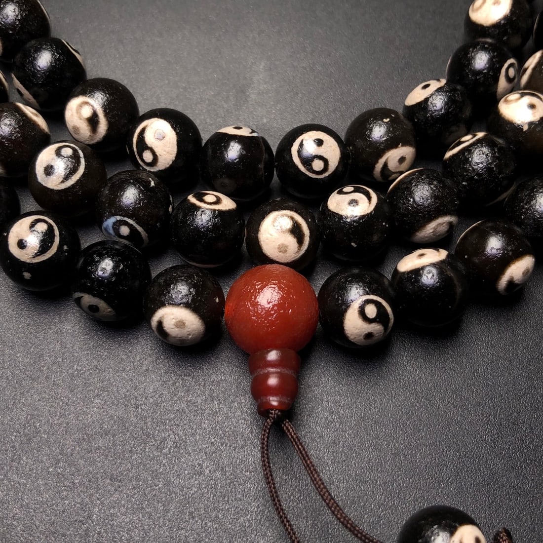 An Exquisite Dzi Bead Trigram Pattern Pendant - 8