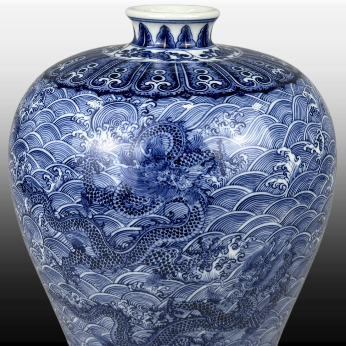 Blue and White Dragon Pattern Vase - 2