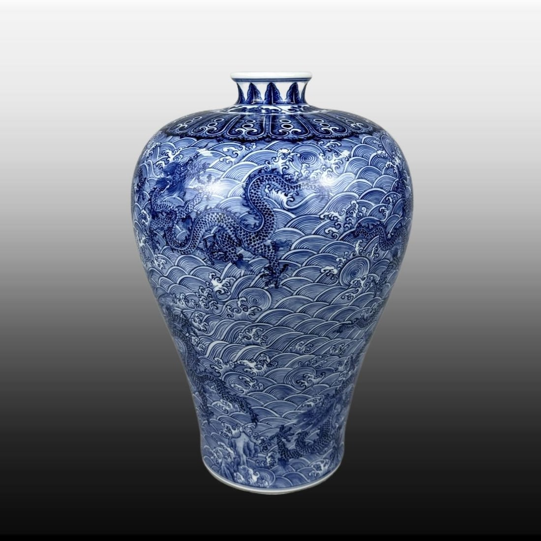 Blue and White Dragon Pattern Vase - 7