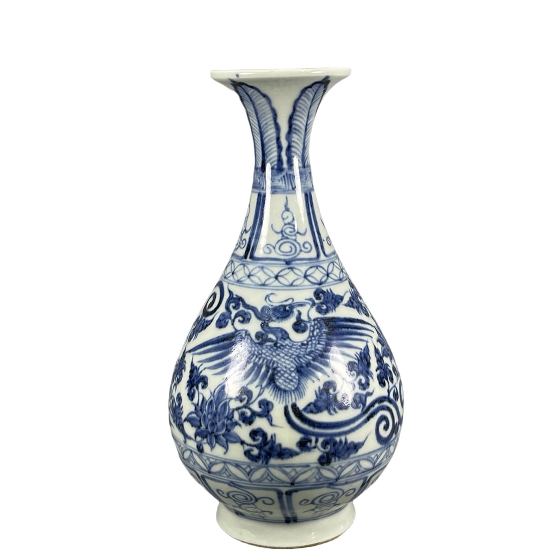 A Exquisite Blue and White Phoenix Pattern Vase - 3