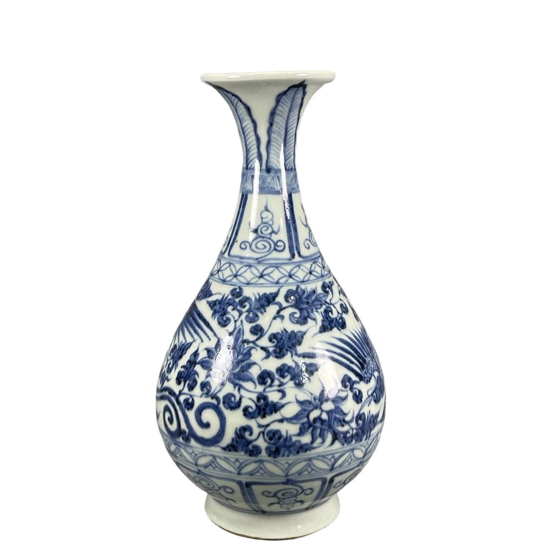 A Exquisite Blue and White Phoenix Pattern Vase - 4
