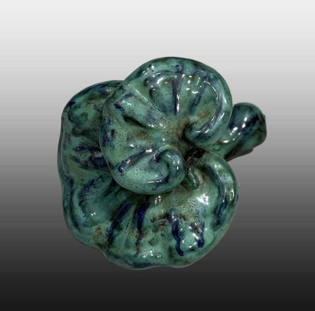 A Exquisite Robin's-Egg-Glazed Ganoderma lucidum Pattern Ornament - 2
