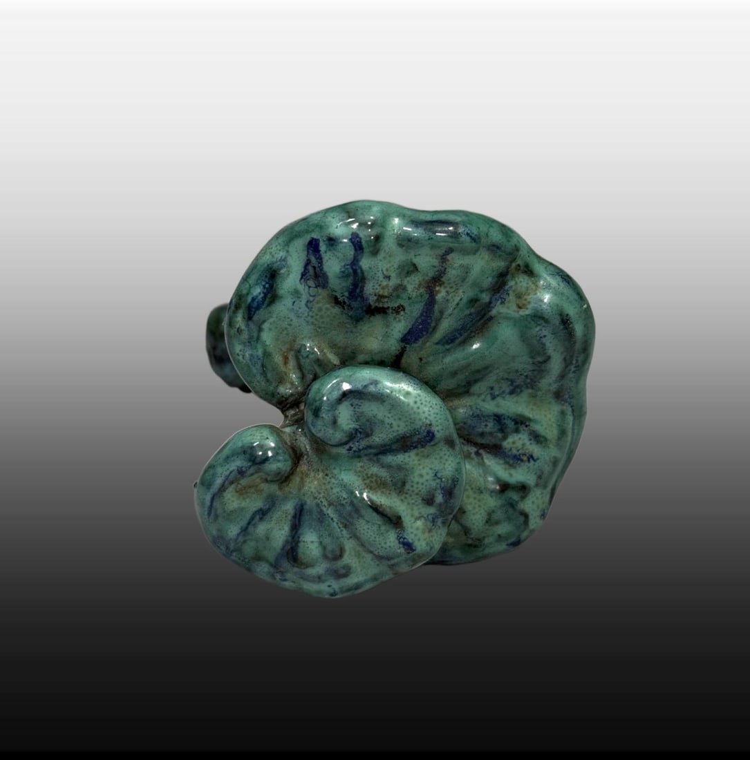 A Exquisite Robin's-Egg-Glazed Ganoderma lucidum Pattern Ornament - 4