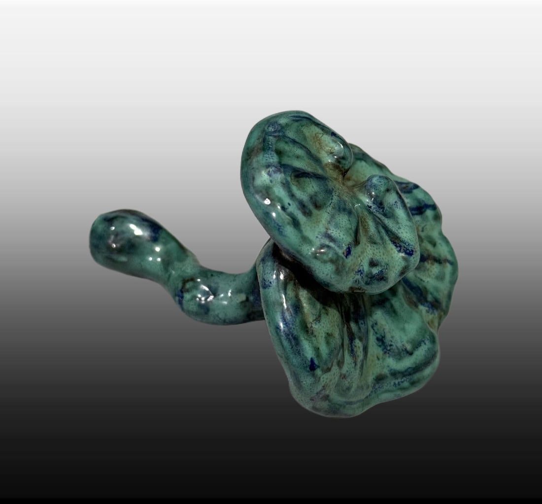 A Exquisite Robin's-Egg-Glazed Ganoderma lucidum Pattern Ornament - 5