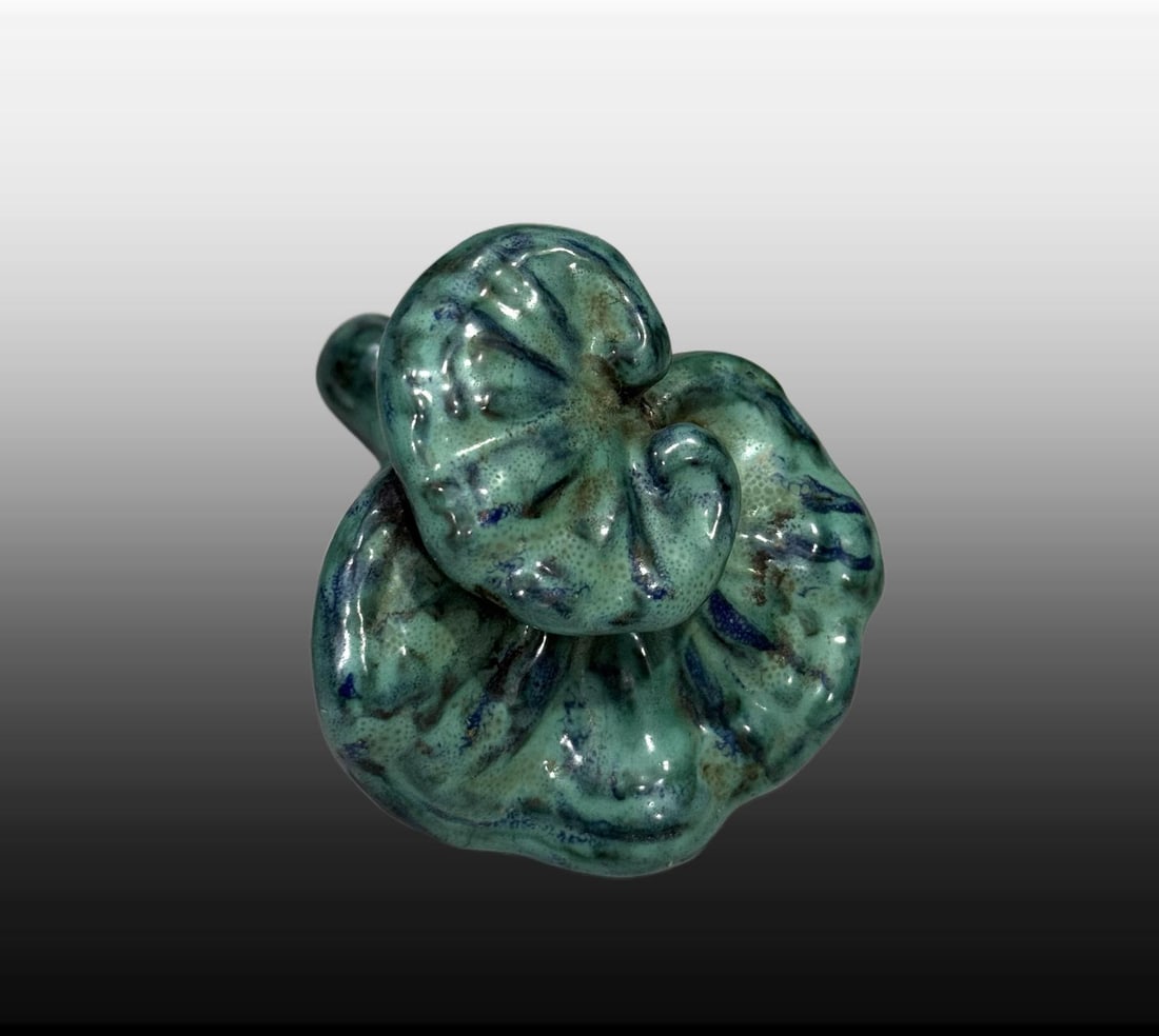 A Exquisite Robin's-Egg-Glazed Ganoderma lucidum Pattern Ornament - 6