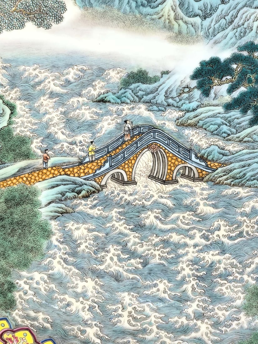 A Exquisite Enamel Landscape Pattern Plate - 4