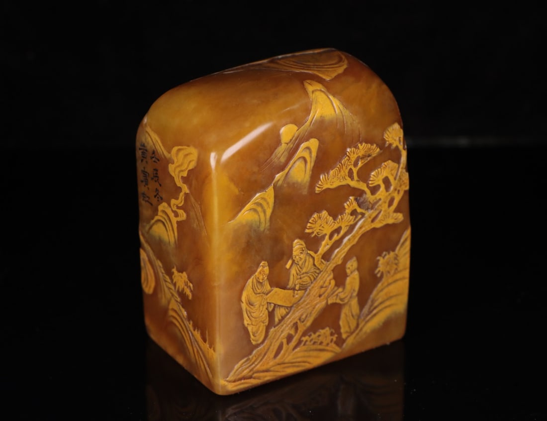 A Exquisite Shoushan Stone Figures Pattern Seal - 7