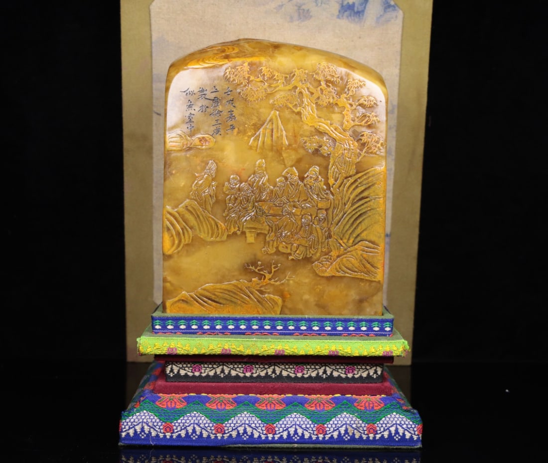 A Exquisite Shoushan Stone Figures Pattern Seal - 2