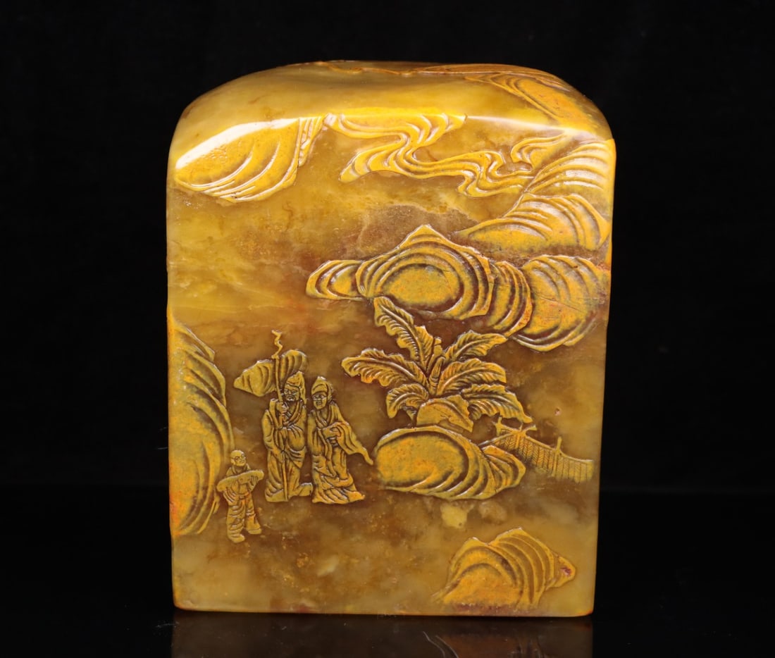 A Exquisite Shoushan Stone Figures Pattern Seal - 4