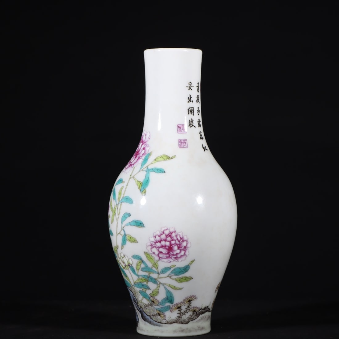 A Exquisite Enamel Flower Pattern Vase - 5