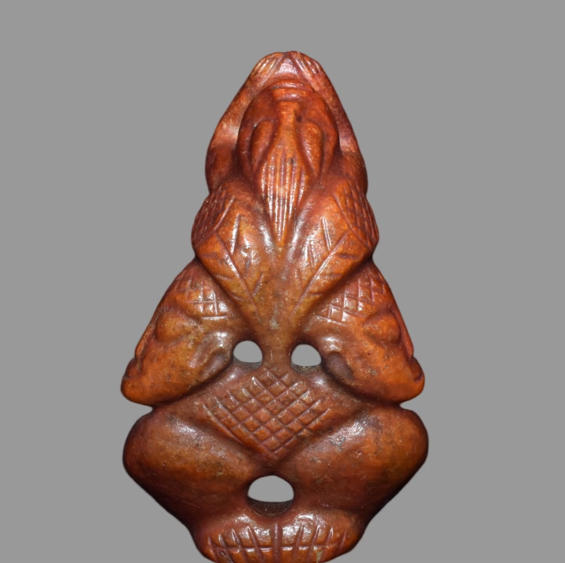 A Exquisite Hemoyu Figures: A Exquisite Hemoyu Figures,Ancient Time, China,Size:5.1inx8.7in,Weight:1770g 河磨玉人,远古时期
