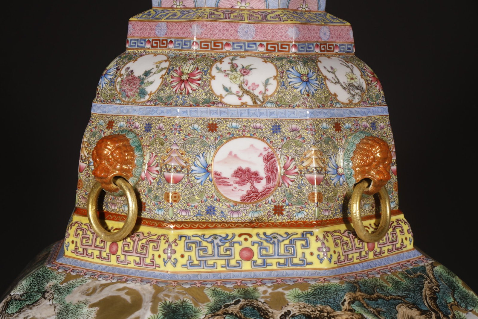 A Exquisite Enamel Lotus Pattern Sika Deer Pattern Vase - 3