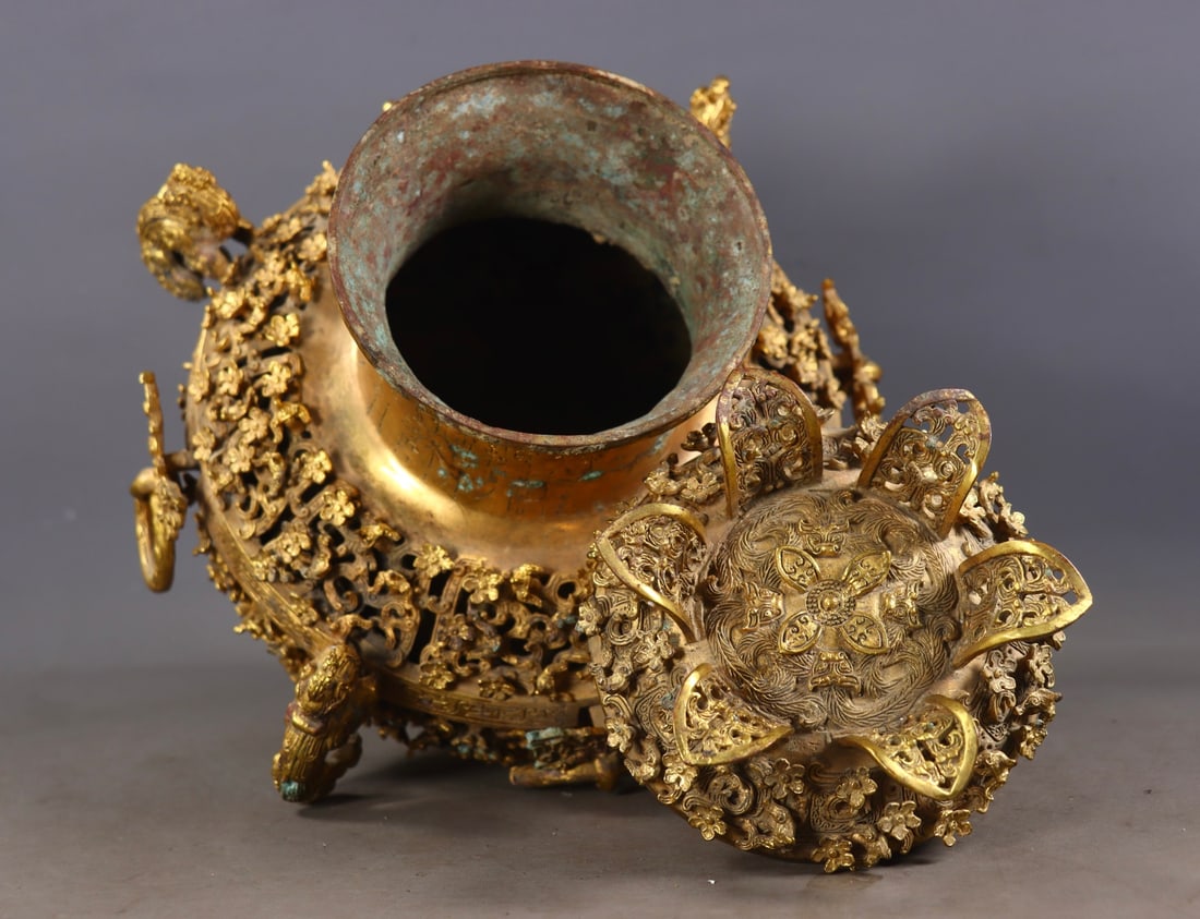 A Exquisite Gilt Bronze Dragon Pattern Jar - 5