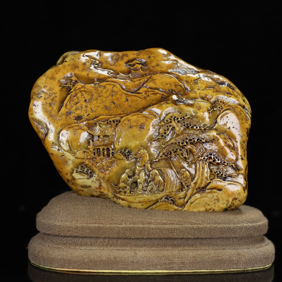 A Exquisite Shoushan Stone Landscape Pattern Ornament - 2
