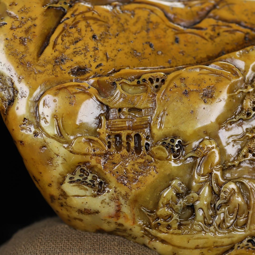 A Exquisite Shoushan Stone Landscape Pattern Ornament - 4