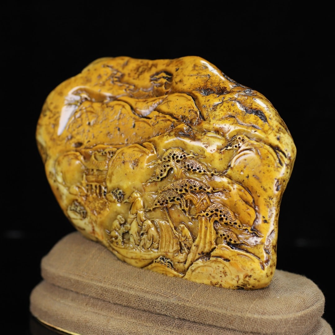 A Exquisite Shoushan Stone Landscape Pattern Ornament - 6