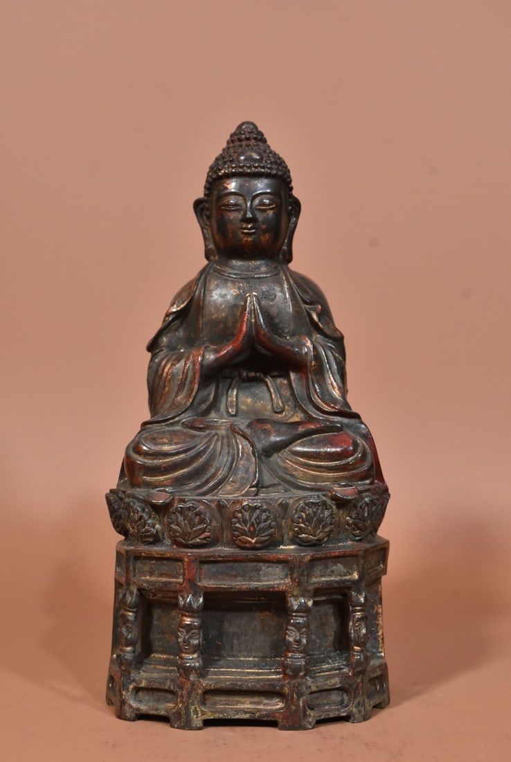 A Exquisite Coppery Buddha Statue Ornament - 2