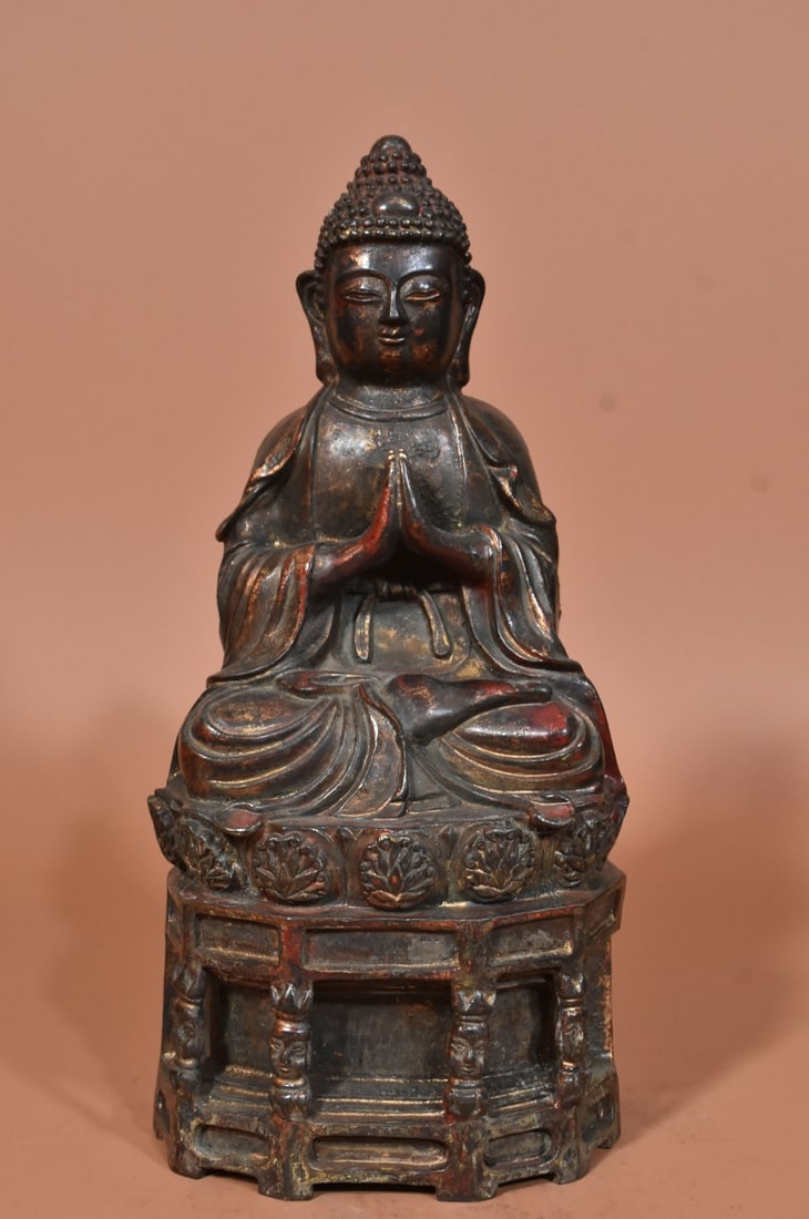 A Exquisite Coppery Buddha Statue Ornament - 3