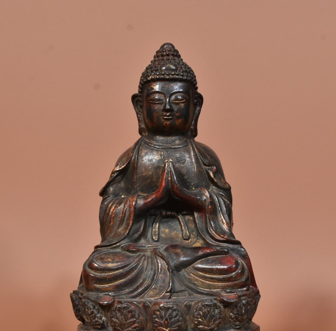 A Exquisite Coppery Buddha Statue Ornament - 4