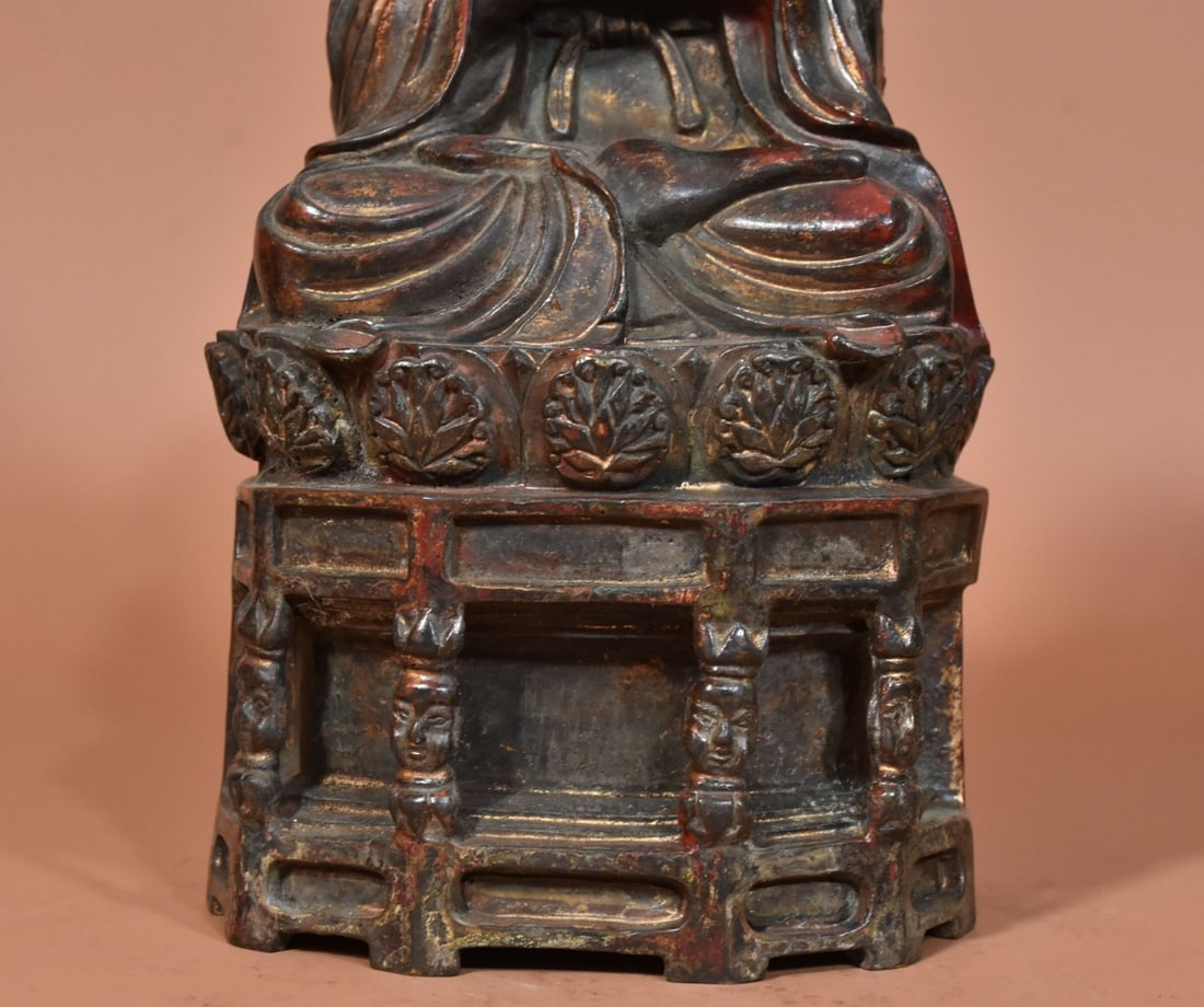 A Exquisite Coppery Buddha Statue Ornament - 5