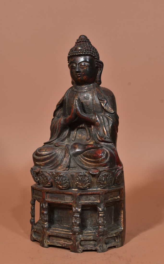 A Exquisite Coppery Buddha Statue Ornament - 6