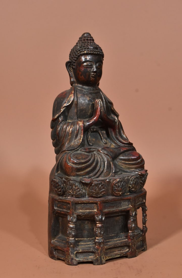 A Exquisite Coppery Buddha Statue Ornament - 7