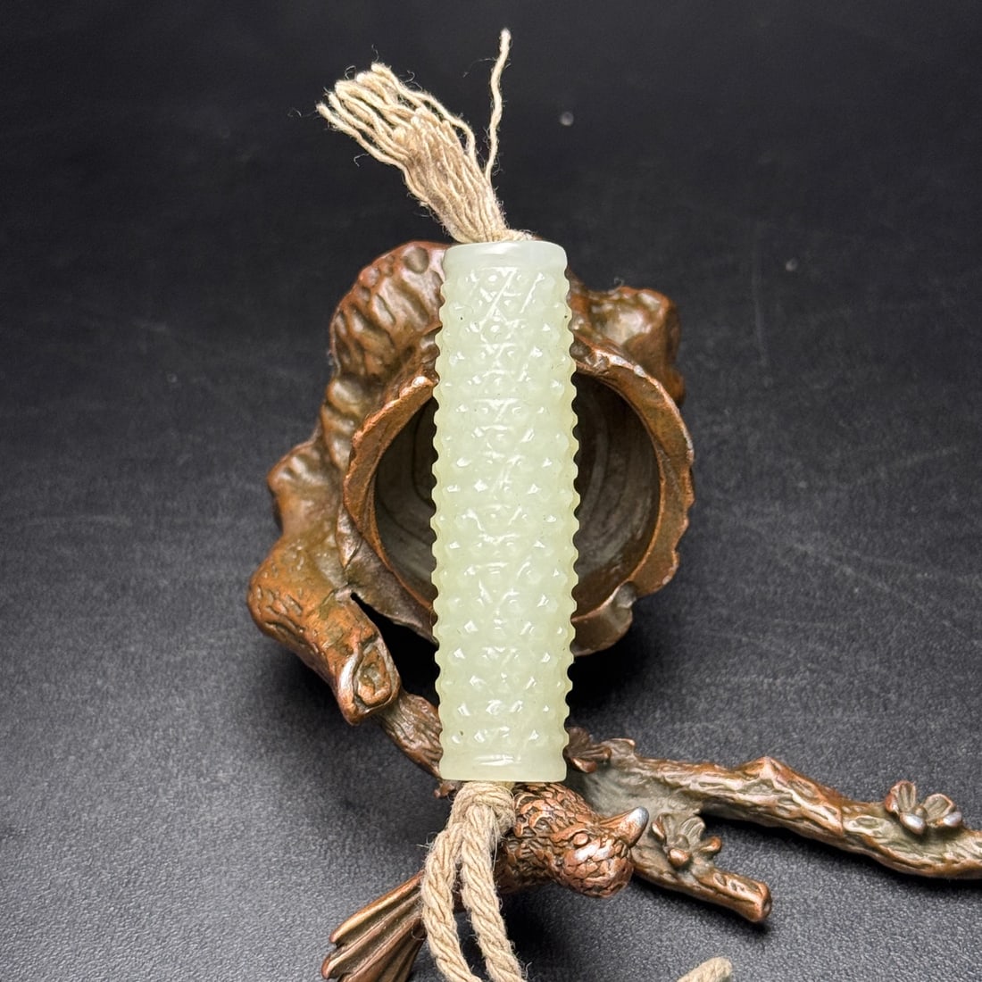 A Exquisite Hotan Jade Nail Pattern Pendant - 2