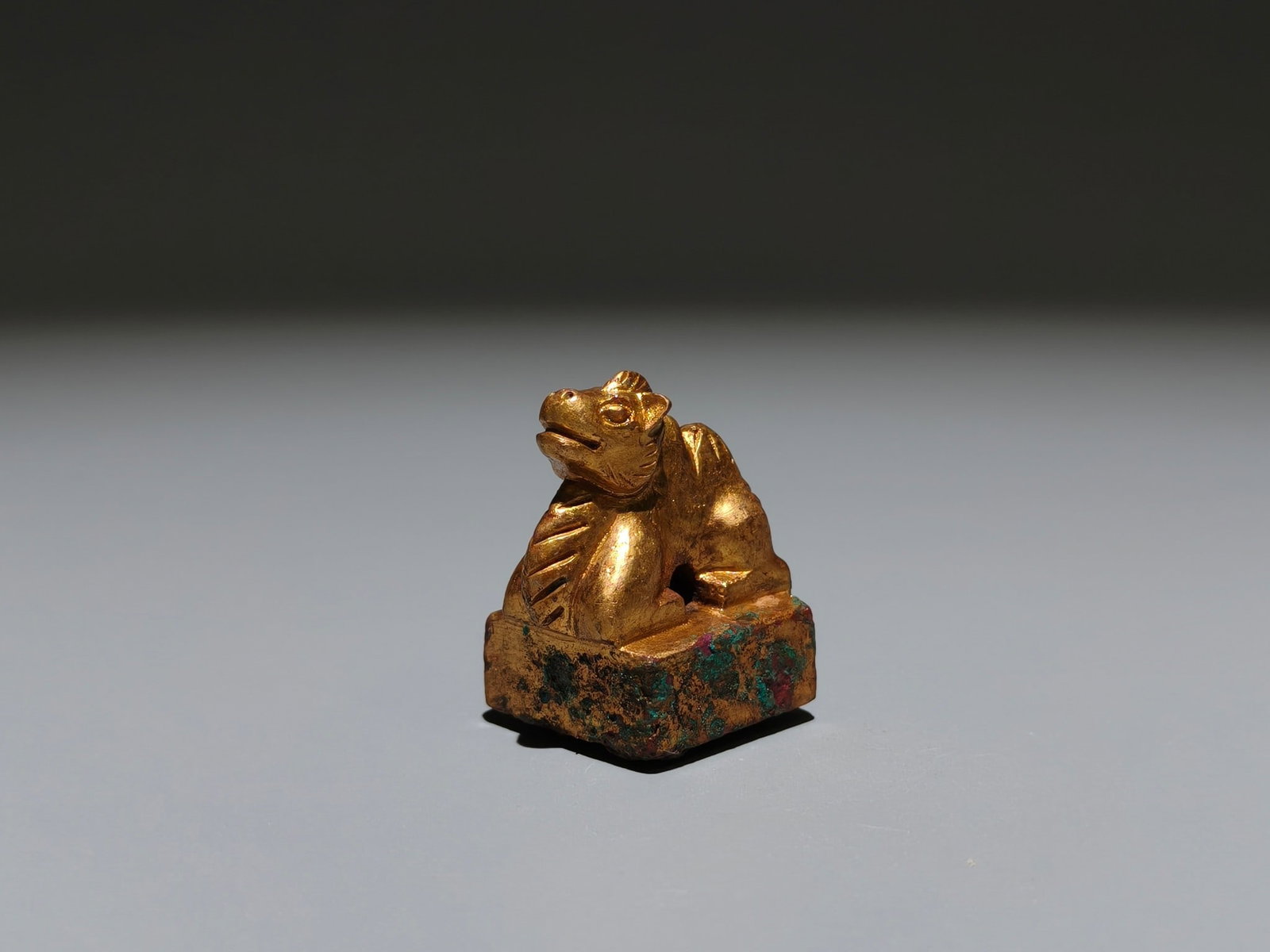 A Exquisite Gilt Bronze Camel Seal - 2
