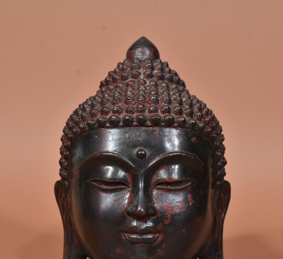 A Exquisite Coppery Buddha Head - 3