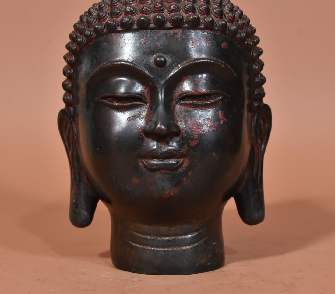 A Exquisite Coppery Buddha Head - 4