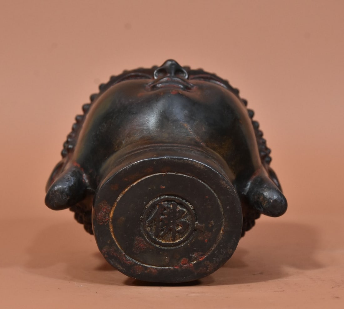 A Exquisite Coppery Buddha Head - 9