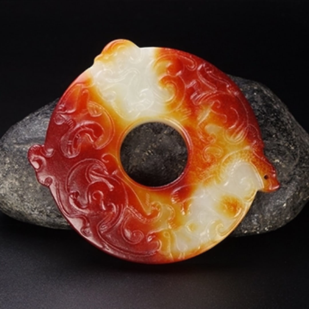 A Exquisite Hotan Jade Dragon jade pendant: A Exquisite Hotan Jade Dragon jade pendant,Han Dynasty, China,Size:2.8inx2.6inx0.2in,Weight:61g 和田玉龙佩,中国汉代