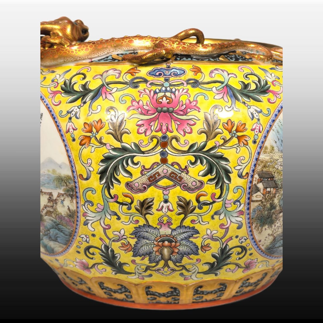 A Exquisite Enamel Landscape Pattern Vat - 6