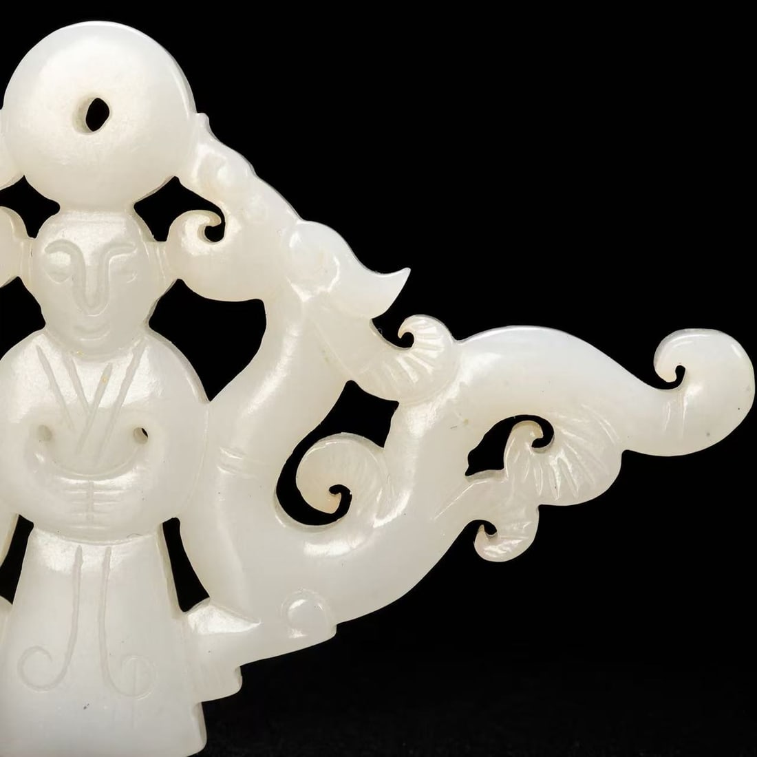 A Exquisite Hotan Jade Dragon Pattern Bi - 6