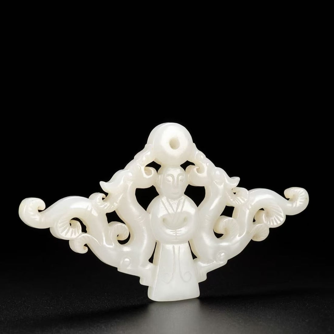 A Exquisite Hotan Jade Dragon Pattern Bi - 8