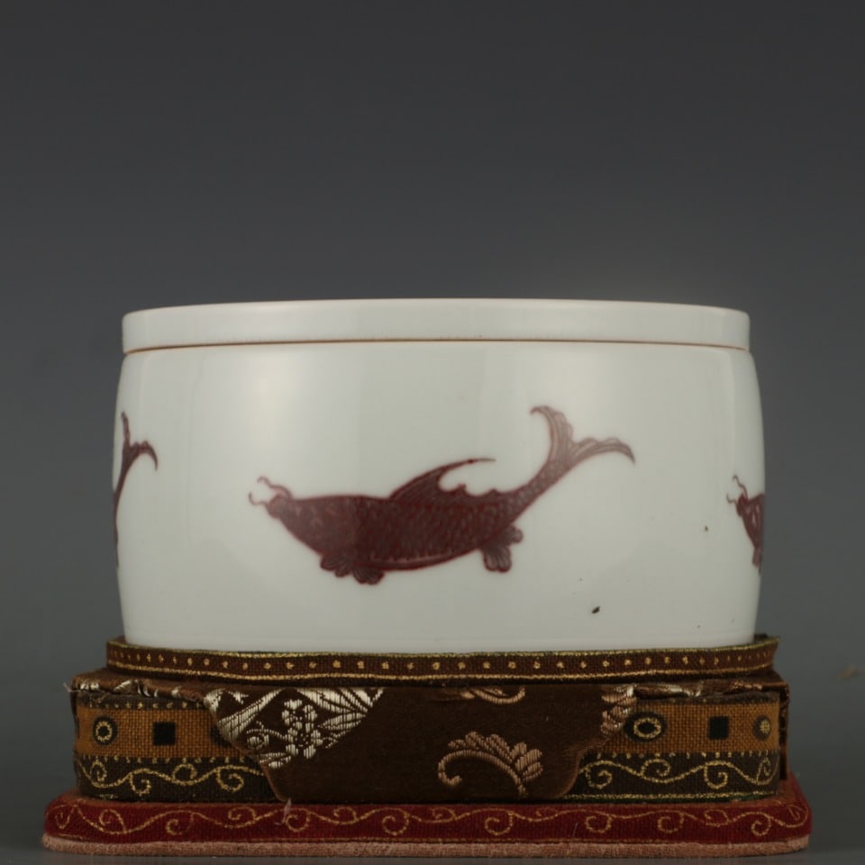A Exquisite Underglaze-Red Fish Pattern Jar - 2