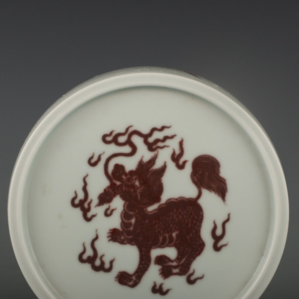 A Exquisite Underglaze-Red Fish Pattern Jar - 6