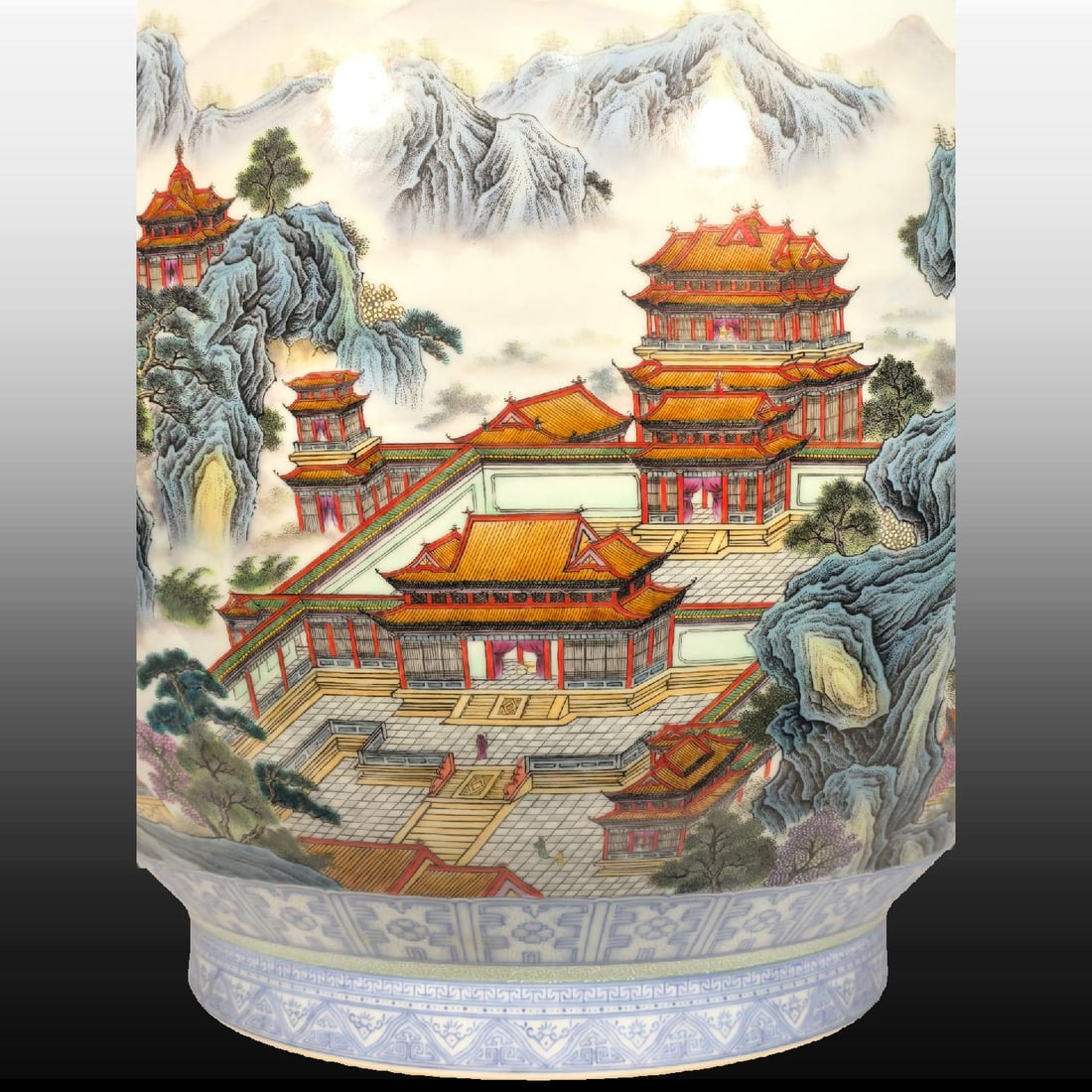A Exquisite Enamel Landscape Pattern Vat - 3