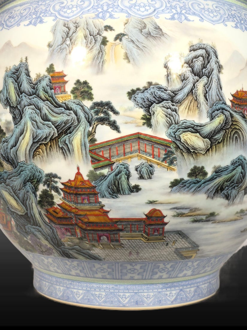 A Exquisite Enamel Landscape Pattern Vat - 4