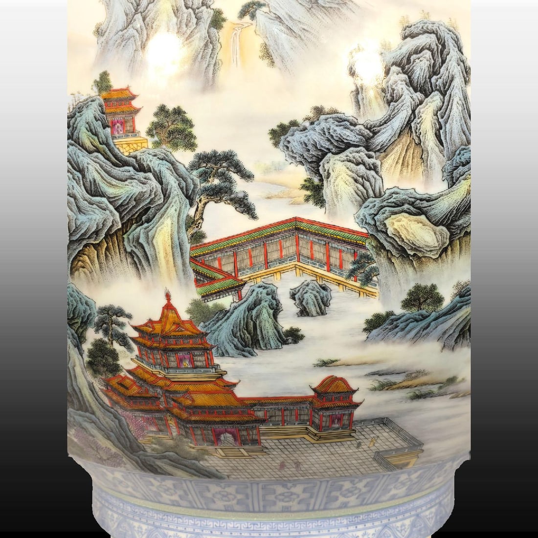 A Exquisite Enamel Landscape Pattern Vat - 6