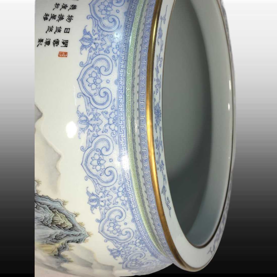 A Exquisite Enamel Landscape Pattern Vat - 7