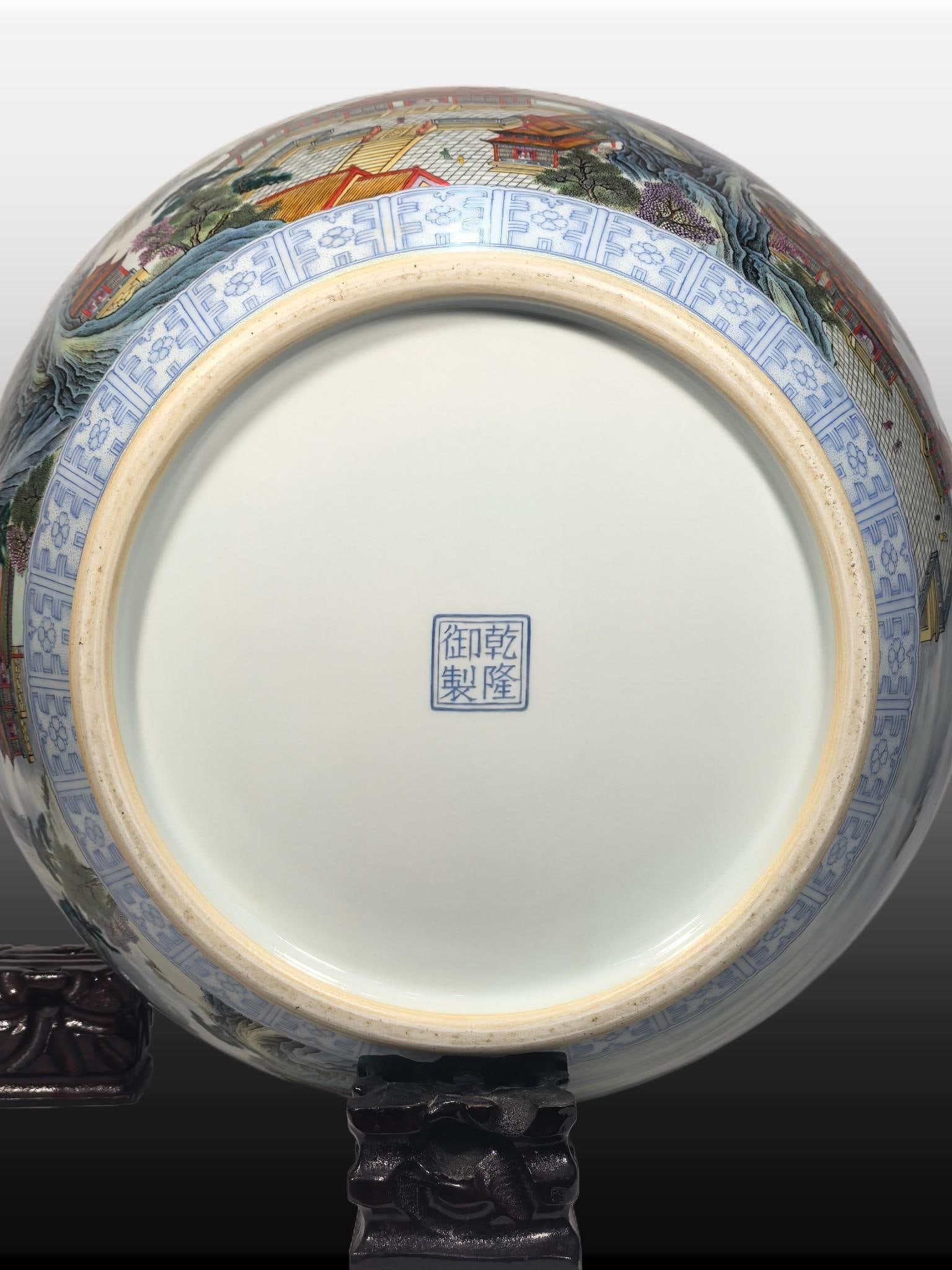 A Exquisite Enamel Landscape Pattern Vat - 9