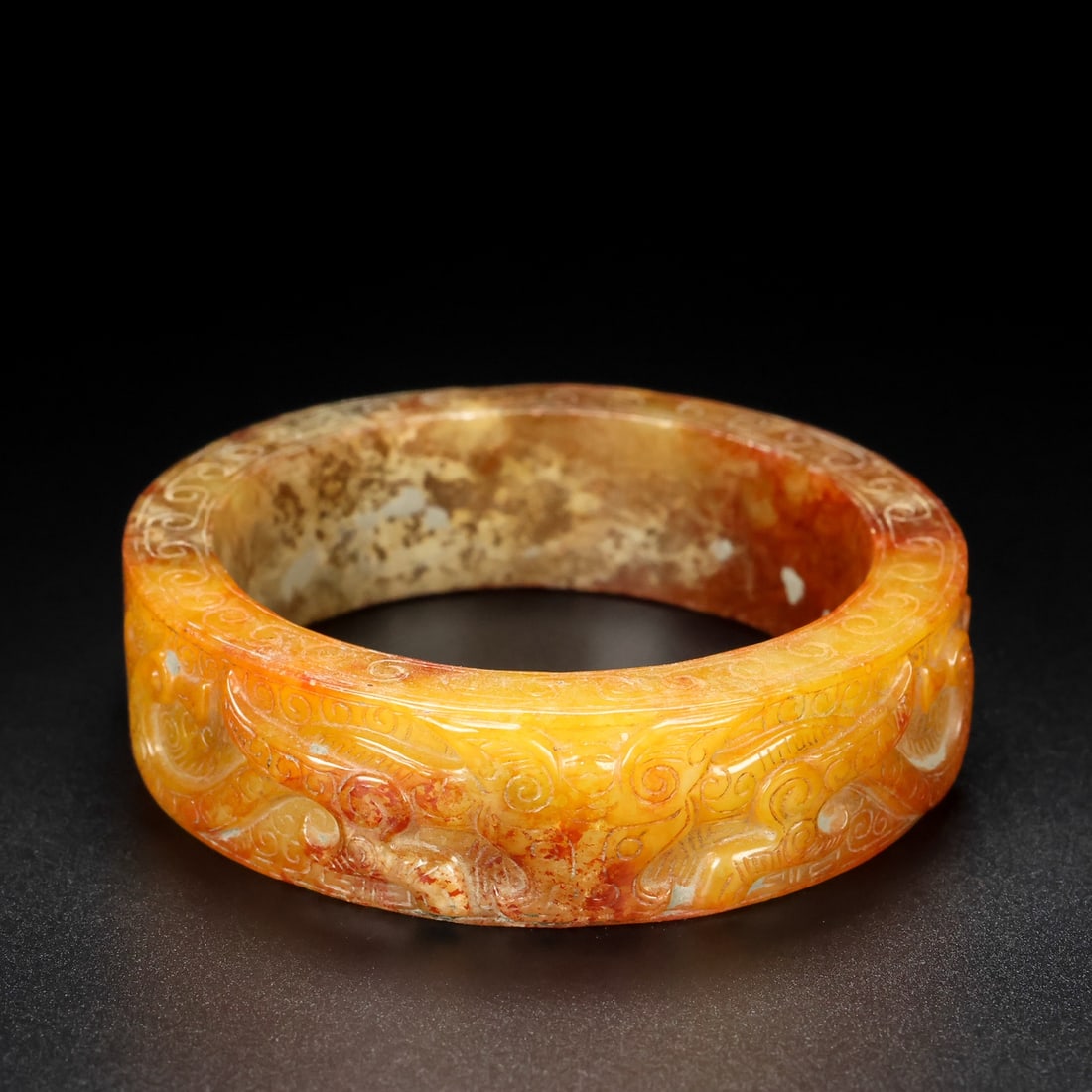 A Exquisite Hotan Jade Bracelets: A Exquisite Hotan Jade Bracelets,Han Dynasty, China,Size:2.4in,Weight:115g 和田玉手镯,中国汉代