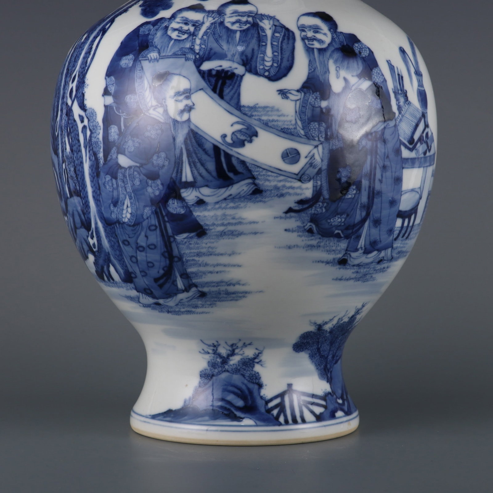 A Exquisite Blue and White Figures Pattern Vase - 5