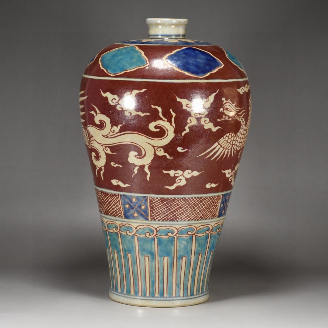 A Exquisite Wucai Phoenix Pattern Vase - 2